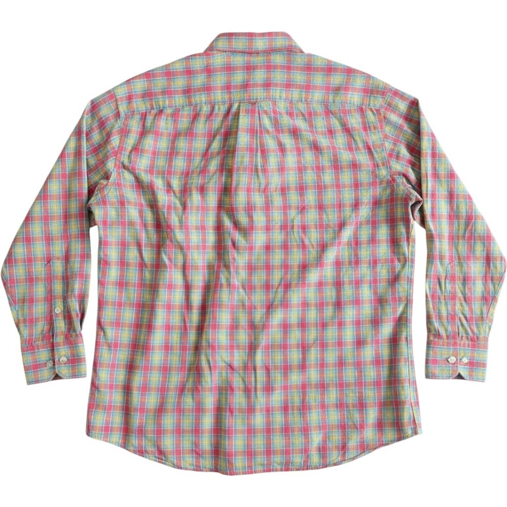Bills Khakis Sport Shirtings Button Down Men Large Classic Fit Pink Plaid Madras - Picture 3 of 9